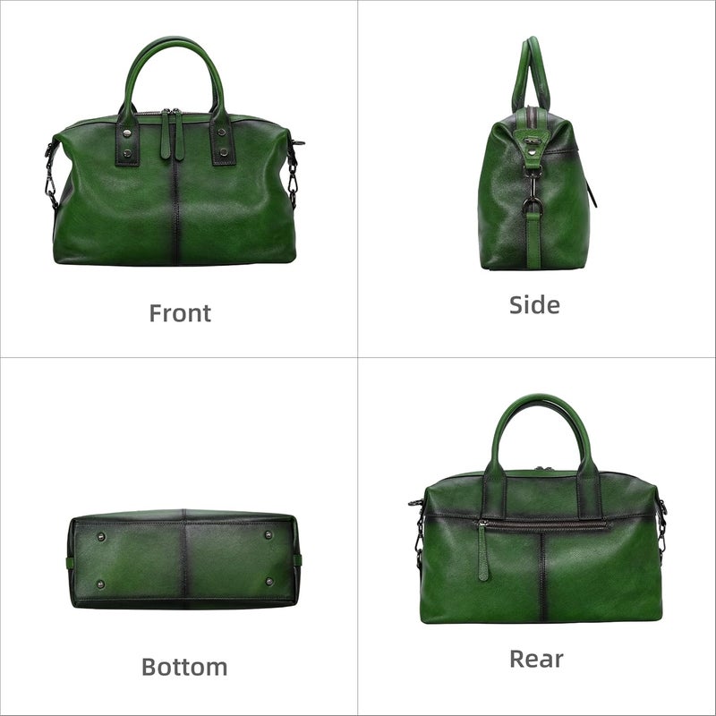Iswee Genuine Leather Satchel Tote Bag Top Handle Handbag Designer Shoulder Bag Large Capacity Cross Body Bag - Image 4